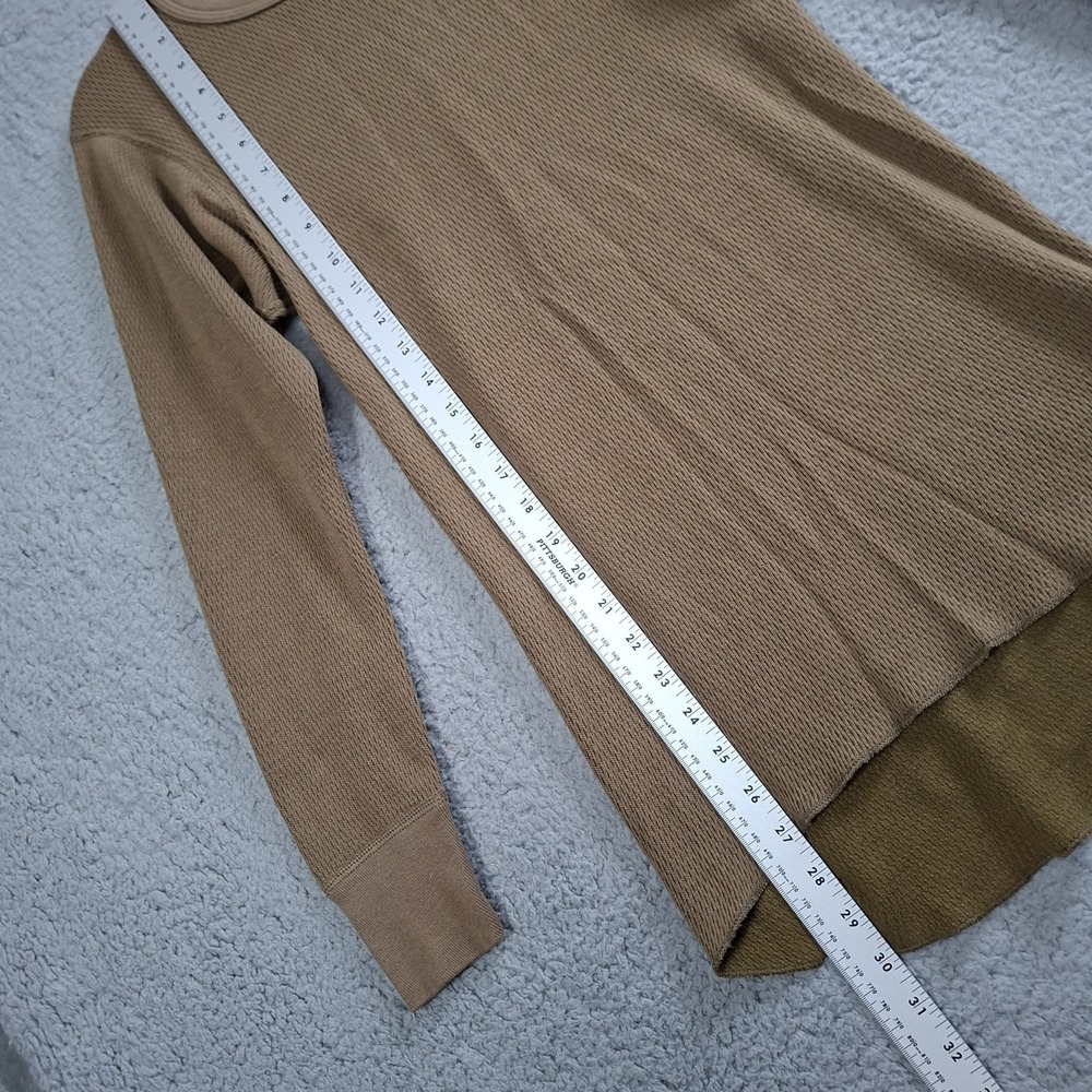 Vintage Morgan Mills Arctex Large Thermal Waffle Knit Shirt Long Sleeve Brown‎ - Picture 3 of 6